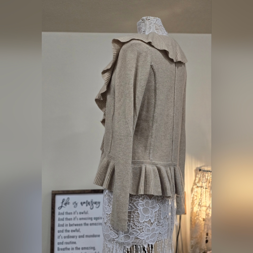 Saffron Ruffled Cashmere Ruffle Sweater - Picture 5 of 9